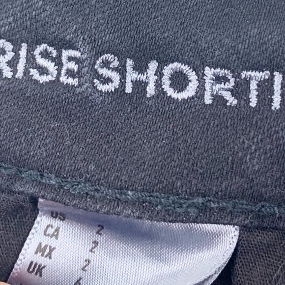 American Eagle Hi-Rise Shortie Black Distressed Wash Denim Shorts Women's Size 2 - Picture 6 of 6